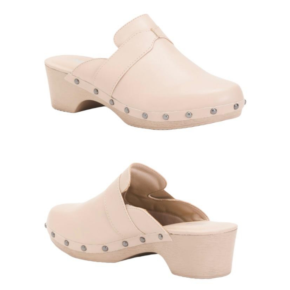 MIA, Heeled Clogs, Beige Color, Women's Shoes, wood heel